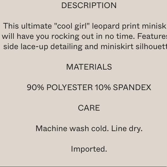 Hayden Los Angeles Leopard Side Lace Mini Skirt. NWOT. Size Medium - Picture 5 of 8